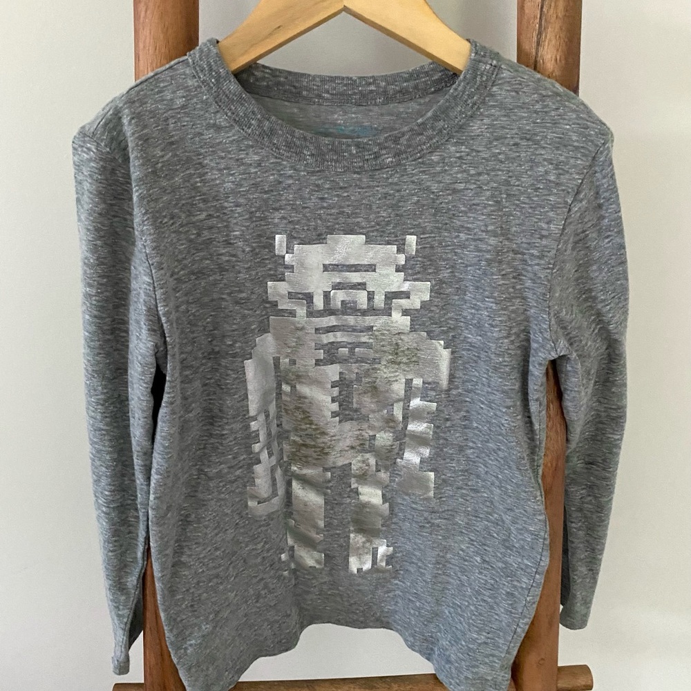 Crewcuts Silver Robot Tee 4-5